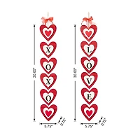 Glitzhome® 30" Set of 2 Valentine's Wooden Heart Door Hanger
