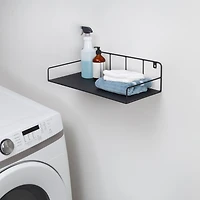 Honey Can Do Black Curved Metal Floating Shelf