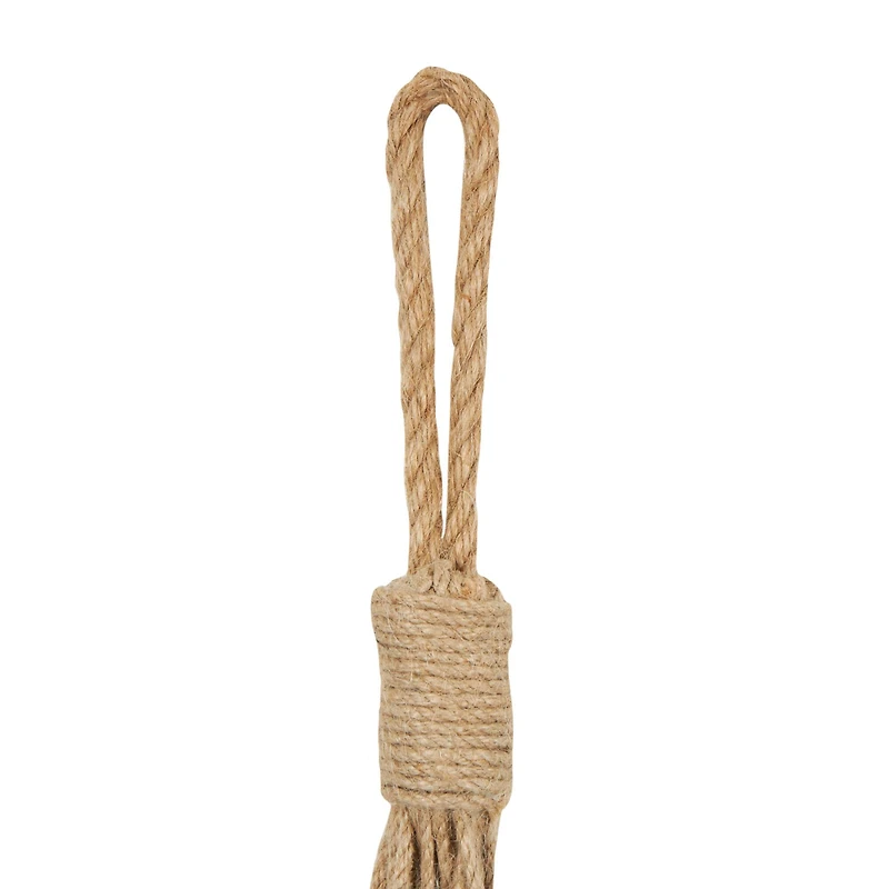 Brown Jute Rope Fish Layered Hanging Home Wall Décor with Cream Shell and Starfish Accents