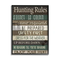 Stupell Industries Cabin Hunting Rules Rustic Charm Brown Green Framed Wall Art