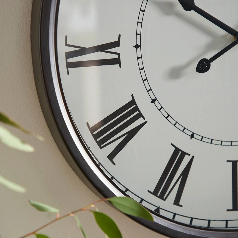 White Traditional Metal Wall Clock