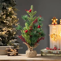 20" Unlit Cardinal Artificial Tabletop Christmas Tree