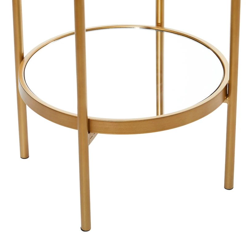 Gold Metal Glam Standing Mirror Shelves, 46" x 16" x 18"