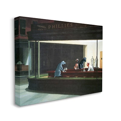 Stupell Industries Night Dogs Classic Painting Wall Accent