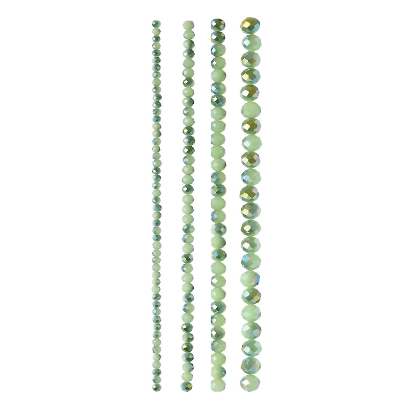 Mint Faceted Glass Round Beads by Bead Landing™
