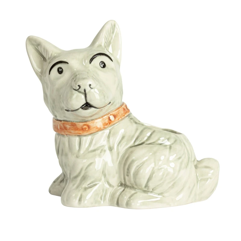 Hello Honey® 7" Scotty Dog Stoneware Planter