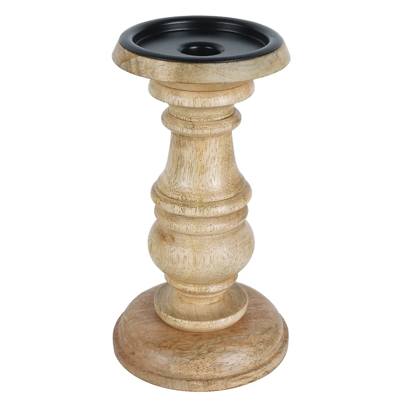 8 Pack: 8" Wood Carved Pillar Candle Holder by Ashland®