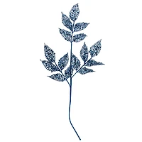 Glittered Blue Fern Christmas Spray