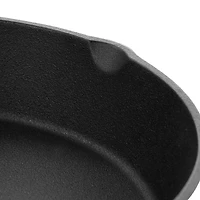 MegaChef 10" Round Black Preseasoned Cast Iron Frying Pan