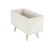 Set of 2 White Fiber clay Contemporary Planter, 17", 21"