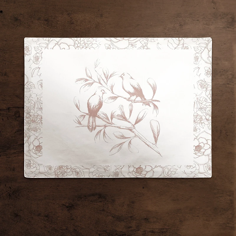 Floral Bird Perch Cotton Twill Placemat