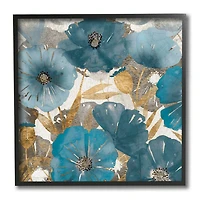Stupell Industries Elegant Blue Florals Abstract Glam Flowers,12" x 12"