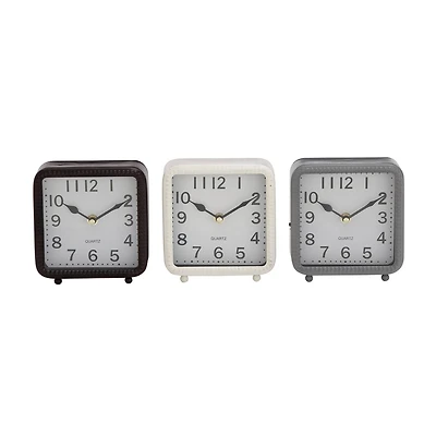6" Traditional Metal Clock Set