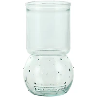 Clear Small Bubble Ribbed Recycled Glass Vase Set