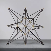 10" Gunmetal & Gold Metal Star Figurine