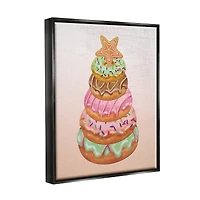Stupell Industries Seasonal Sweets Stacked Donuts Framed Floater Canvas Wall Art