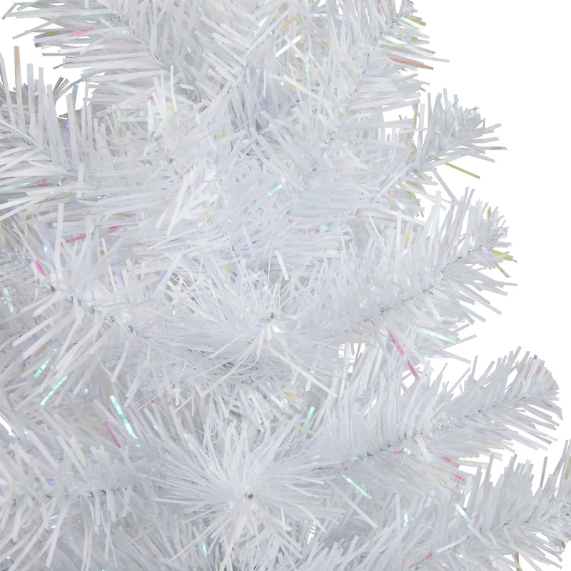18" Unlit White Iridescent Spruce Artificial Christmas Tree