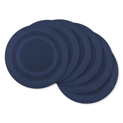 DII® Nautical Blue Round Double Frame Placemats, 6ct.