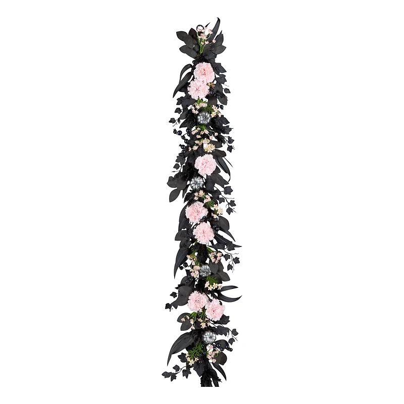 6ft. Pretty Morbid Pink Carnation Halloween Garland