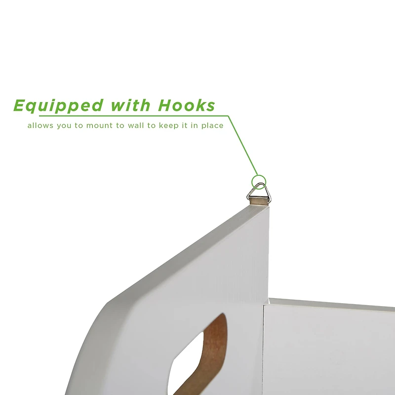 Mind Reader 2-Tier Kid's White Storage Shelf Unit