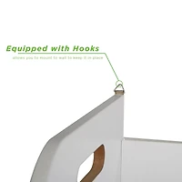 Mind Reader 2-Tier Kid's White Storage Shelf Unit