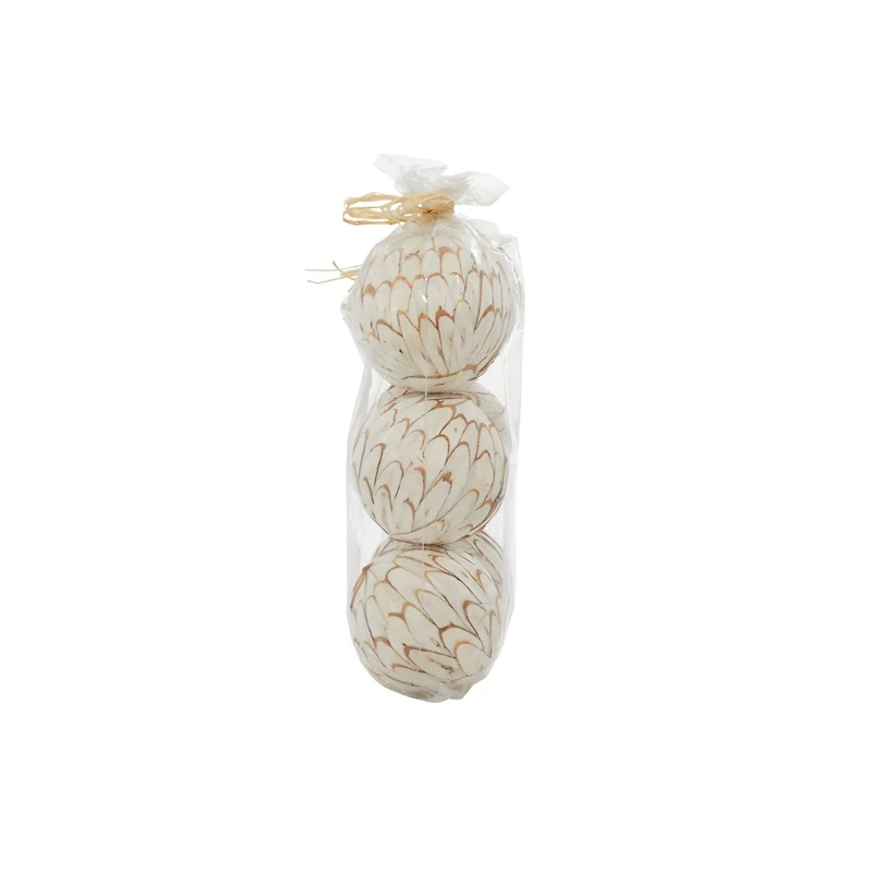4" Natural Dried Floral Sola Ball Vase Filler Set