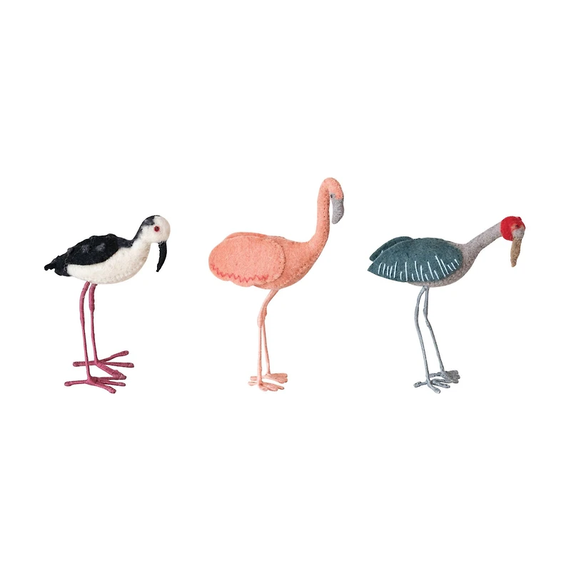 Hello Honey® 3 Pack 7" Waterfowl Figurine Wool Felt Figurines