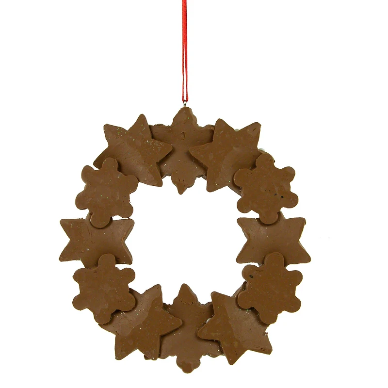 5" Gingerbread Snowflake Wreath Ornament