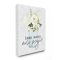 Stupell Industries Less Worry More Prayer Canvas Wall Art
