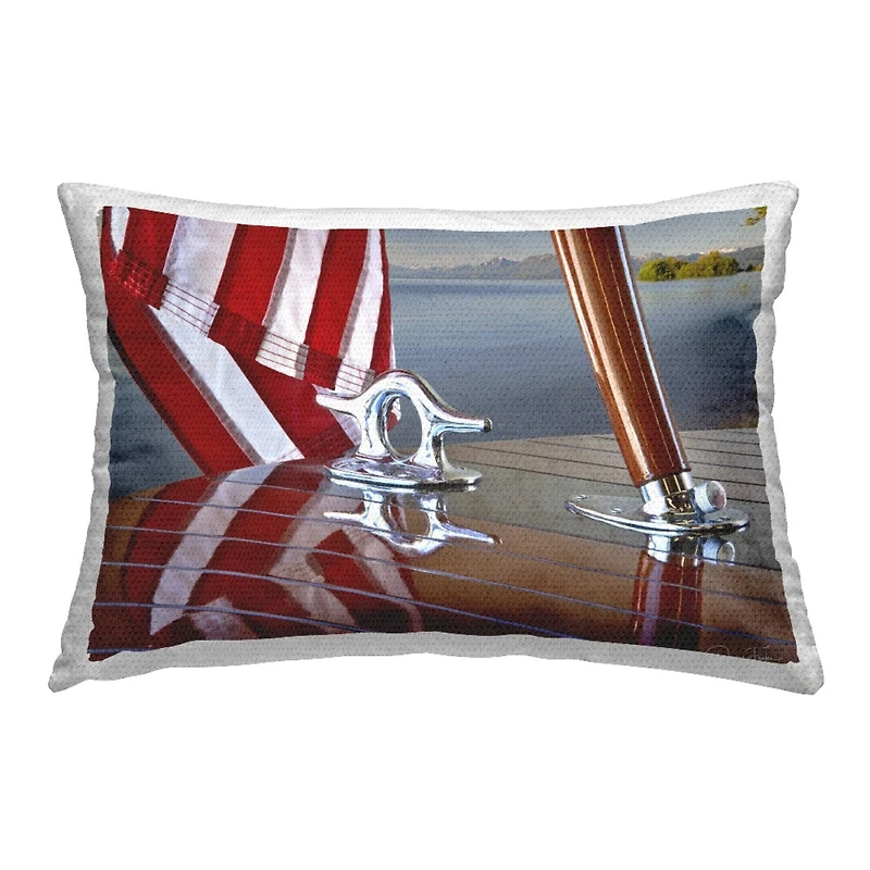 Stupell Industries Flag On Boat Hull Outdoor Printed Pillow