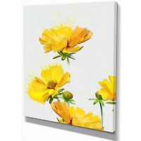 Designart - Beautiful Yellow Flowers on White