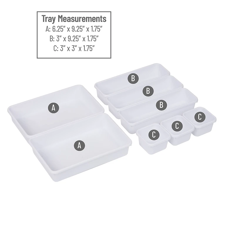 Mind Reader White Drawer Organizer Set