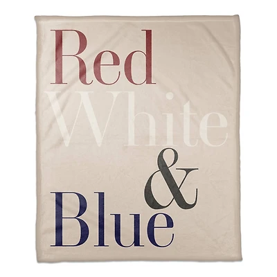 Red, White & Blue Type Coral Fleece Blanket