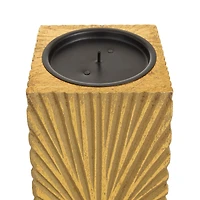 CosmoLiving by Cosmopolitan Gold MDF Contemporary Candle Holder, 12" x 10" x 8"