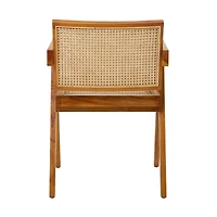 Brown Teak Wood Modern Accent Chair, 20" x 19" x 30"