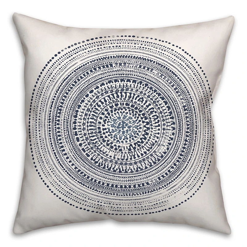 Circle and Dash Pattern 18" x 18" Indoor / Outdoor Pillow