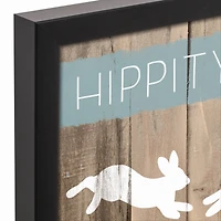 Hippity Hoppity Bunnies 11" x 14" Black Floating Framed Canvas