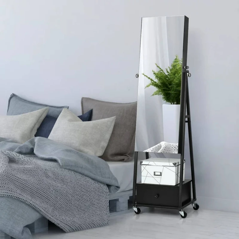 NEX™ 5ft. Jewelry Armoire on Casters with Chest Drawer