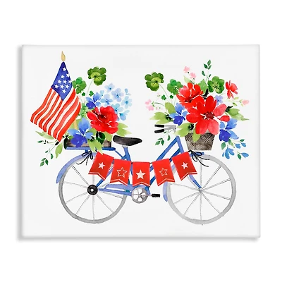 Stupell Industries Floral Americana Bicycle Canvas Wall Art