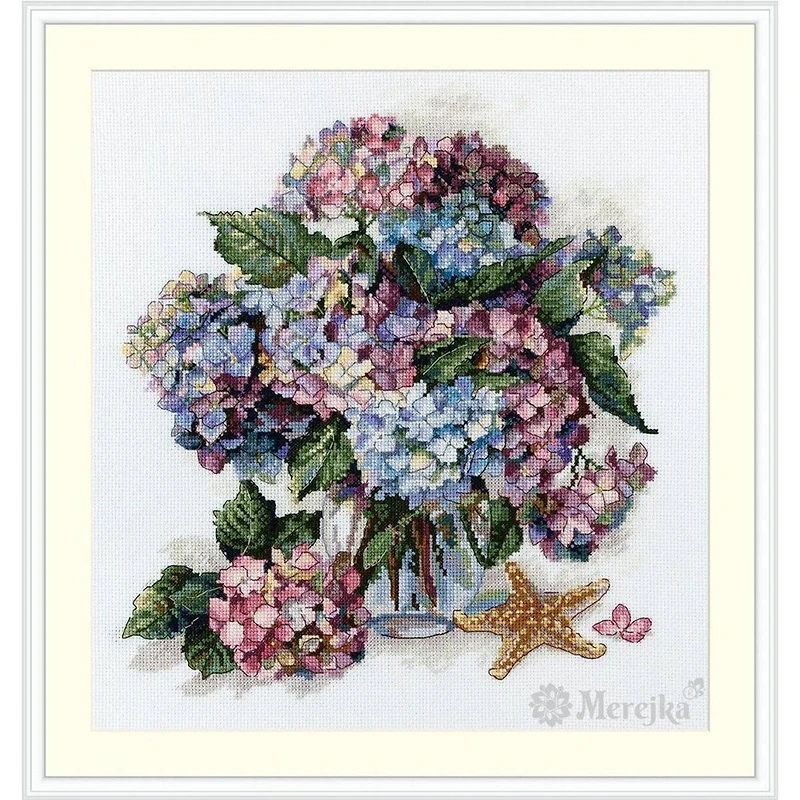 Merejka Hydrangea Counted Cross Stitch Kit