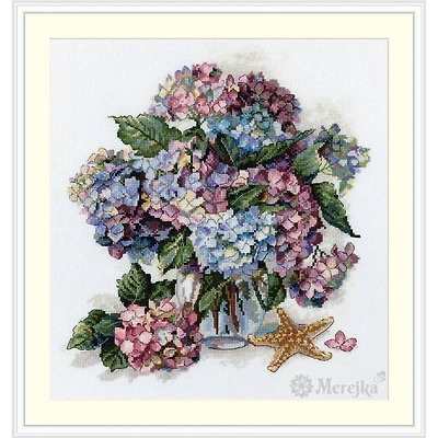 Merejka Hydrangea Counted Cross Stitch Kit
