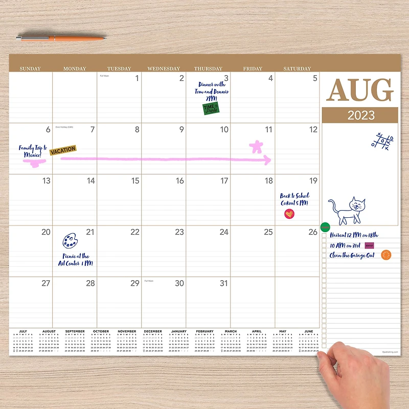 TF Publishing 2023 - 2024 Professional Large Desk Pad Monthly Blotter Calendar