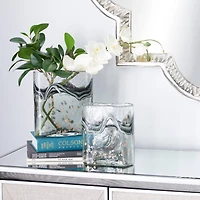 Gray Glass Contemporary Vase Set