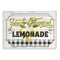 Stupell Industries White, Black, & Yellow Rustic Fresh Squeezed Lemonade Wall Plaque