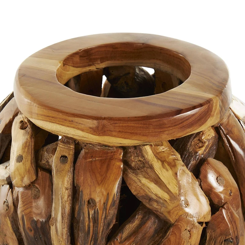 12" Natural Brown Handmade Live Edge Tree Branch Vase
