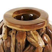 12" Natural Brown Handmade Live Edge Tree Branch Vase