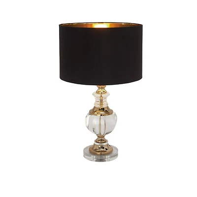 24" Clear Wood Glam Table Lamp