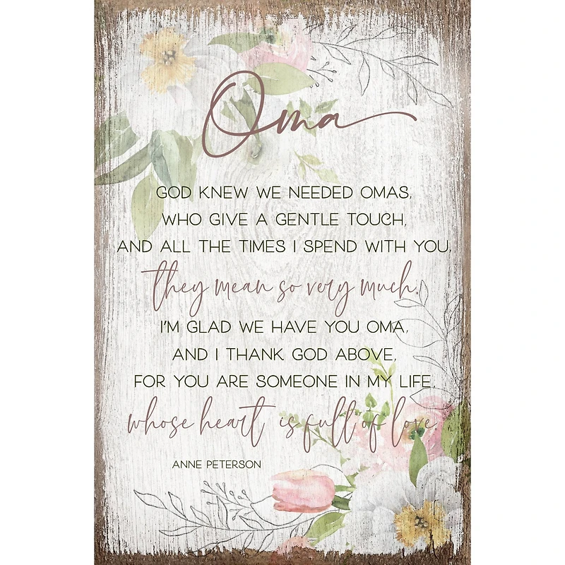 Oma Inspirational Wood Plaque