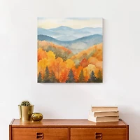 Fall Forest Landscape 16" x 16" Canvas Wall Art