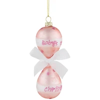 Baby Girl's First Christmas 2023 Glass Ornament - 5"